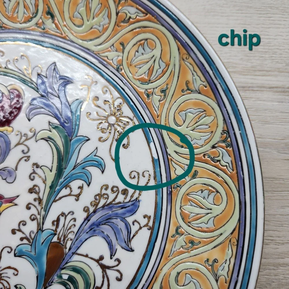 REDUCED - Toyo Hand Painted Porcelain Plate -‎ chip